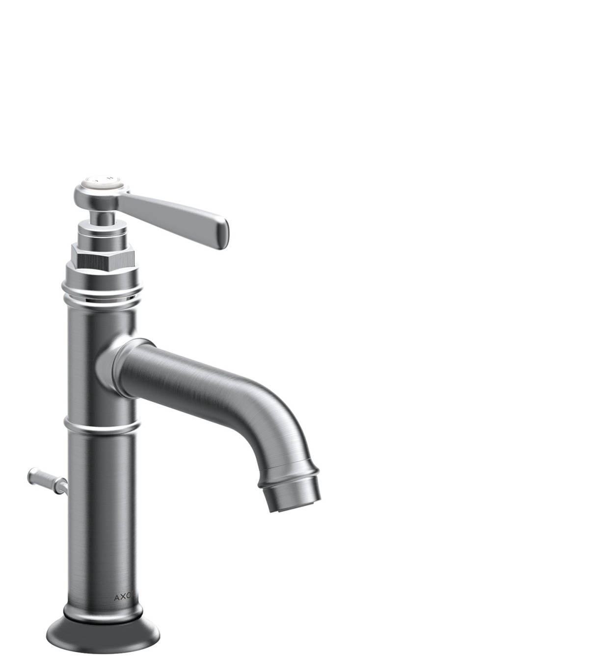 Single lever basin mixer 100 with lever handle and pop-up waste set, Brushed Chrome, 16515260