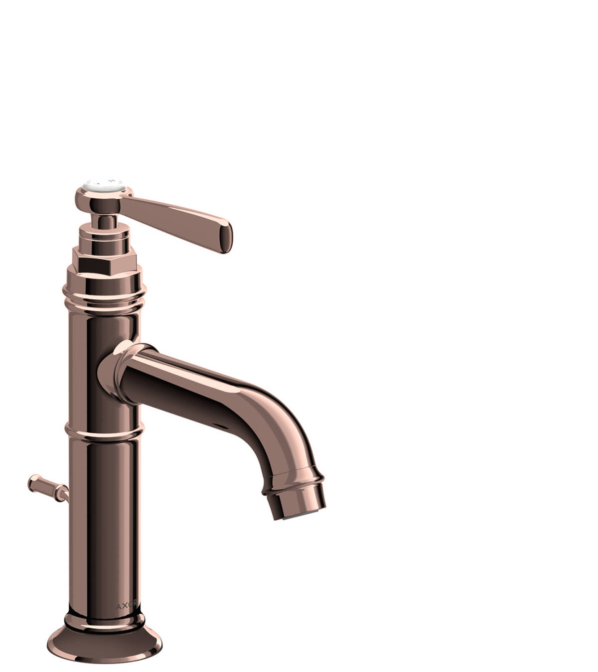 Single lever basin mixer 100 with lever handle and pop-up waste set, Polished Red Gold, 16515300