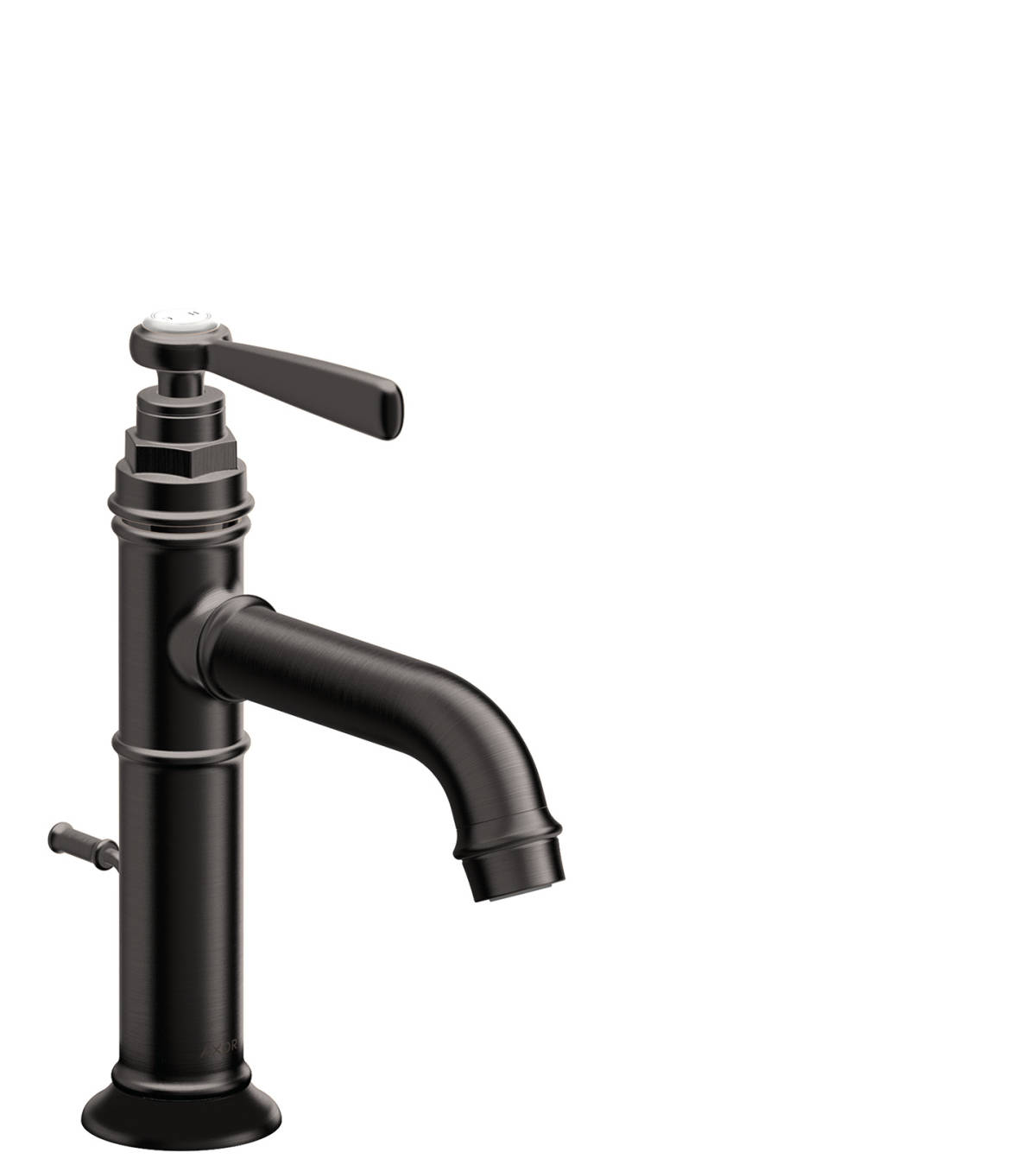 Single lever basin mixer 100 with lever handle and pop-up waste set, Brushed Black Chrome, 16515340