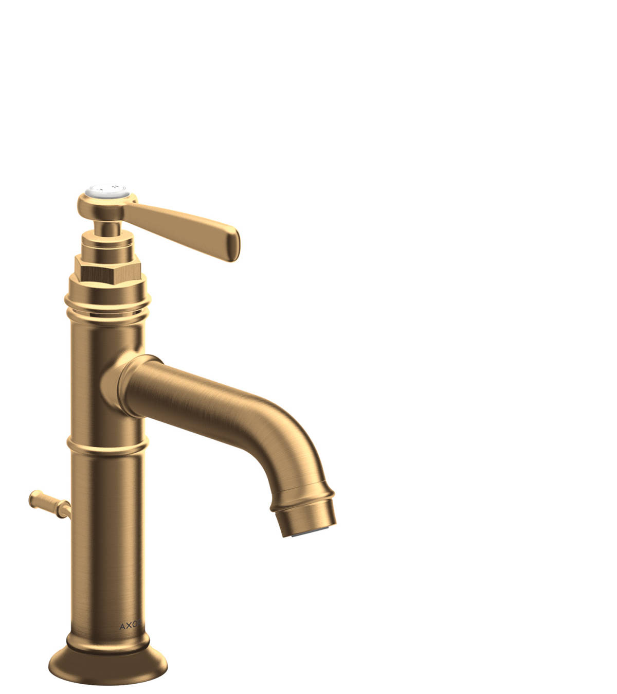 Single lever basin mixer 100 with lever handle and pop-up waste set, Brushed Brass, 16515950