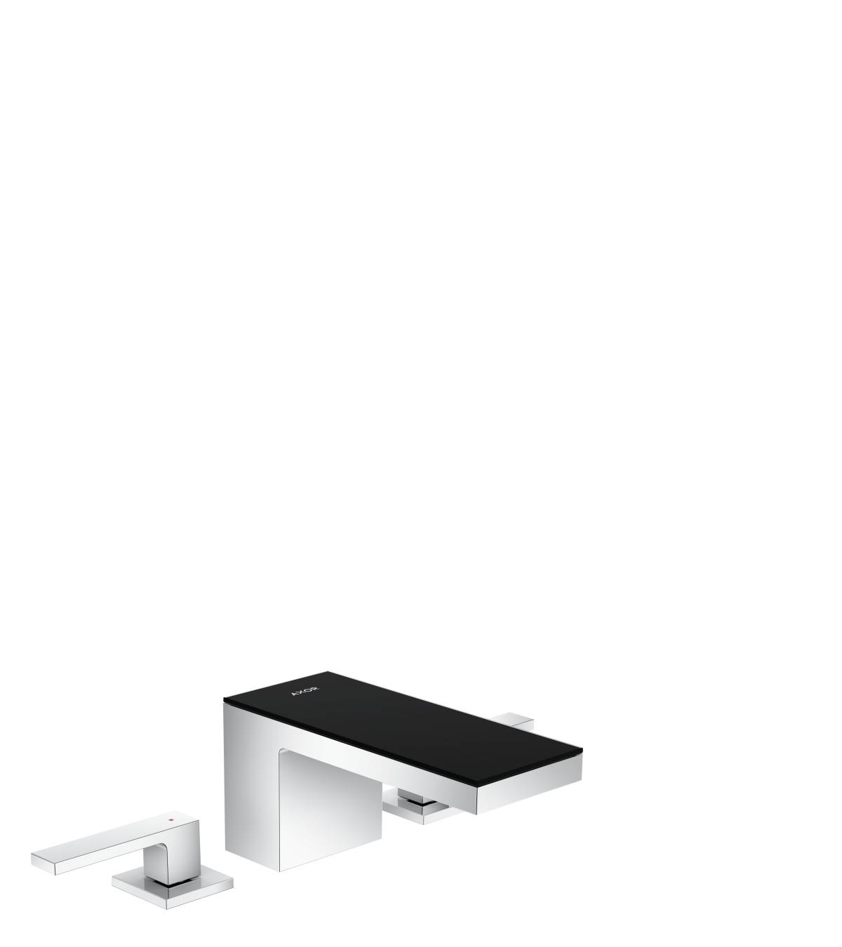 3-hole basin mixer 70 with push-open waste set, Chrome/Black Glass, 47050600