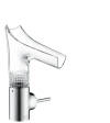 Single lever basin mixer 140 with glass spout and waste set - diamond cut