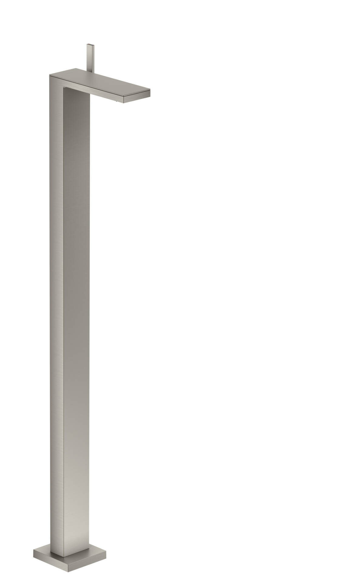 Single lever basin mixer floor-standing with push-open waste set without plate, Stainless Steel Optic, 47042800