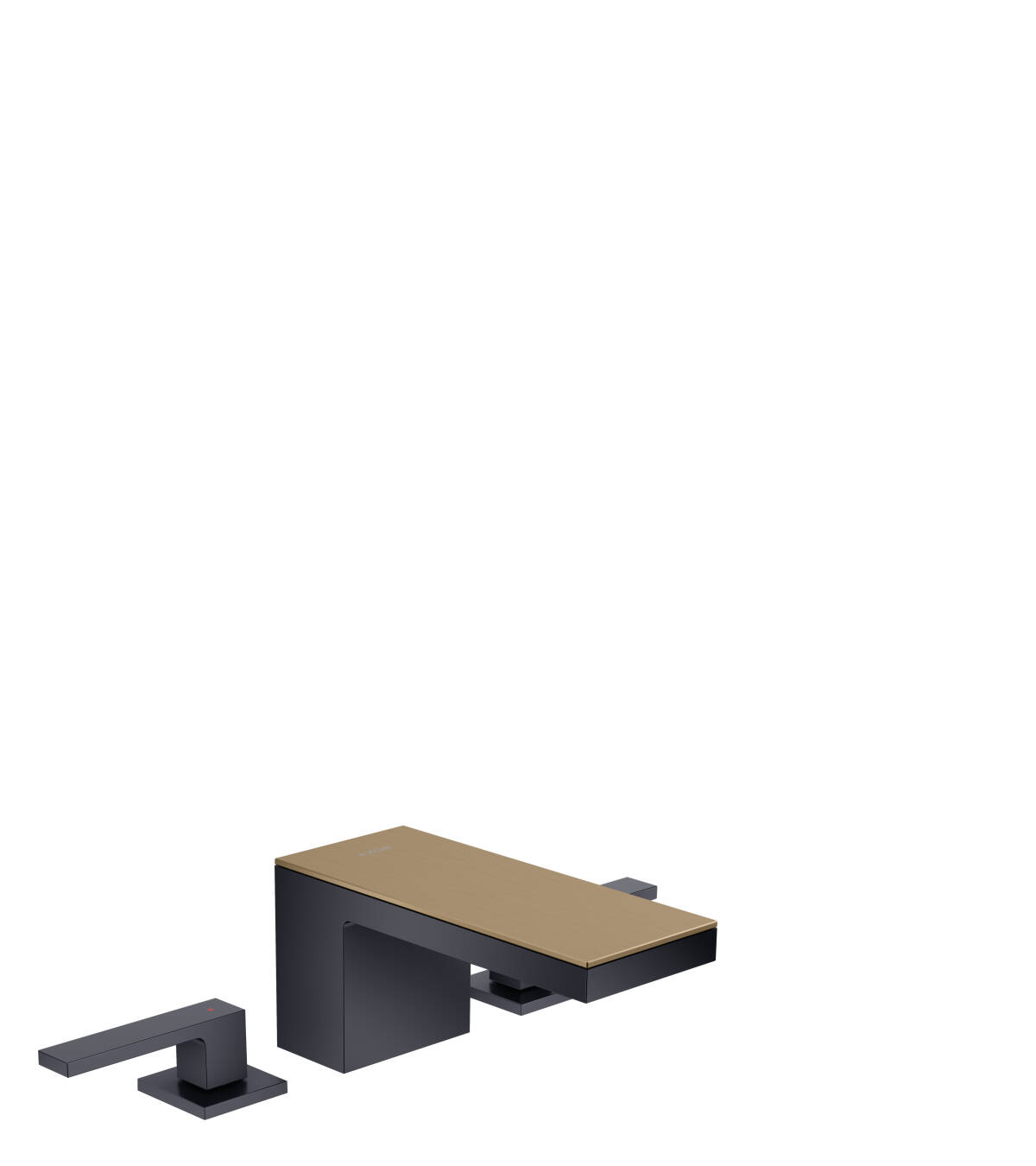 3-hole basin mixer 70 with push-open waste set, Satin Black / Brushed Bronze, 47050360