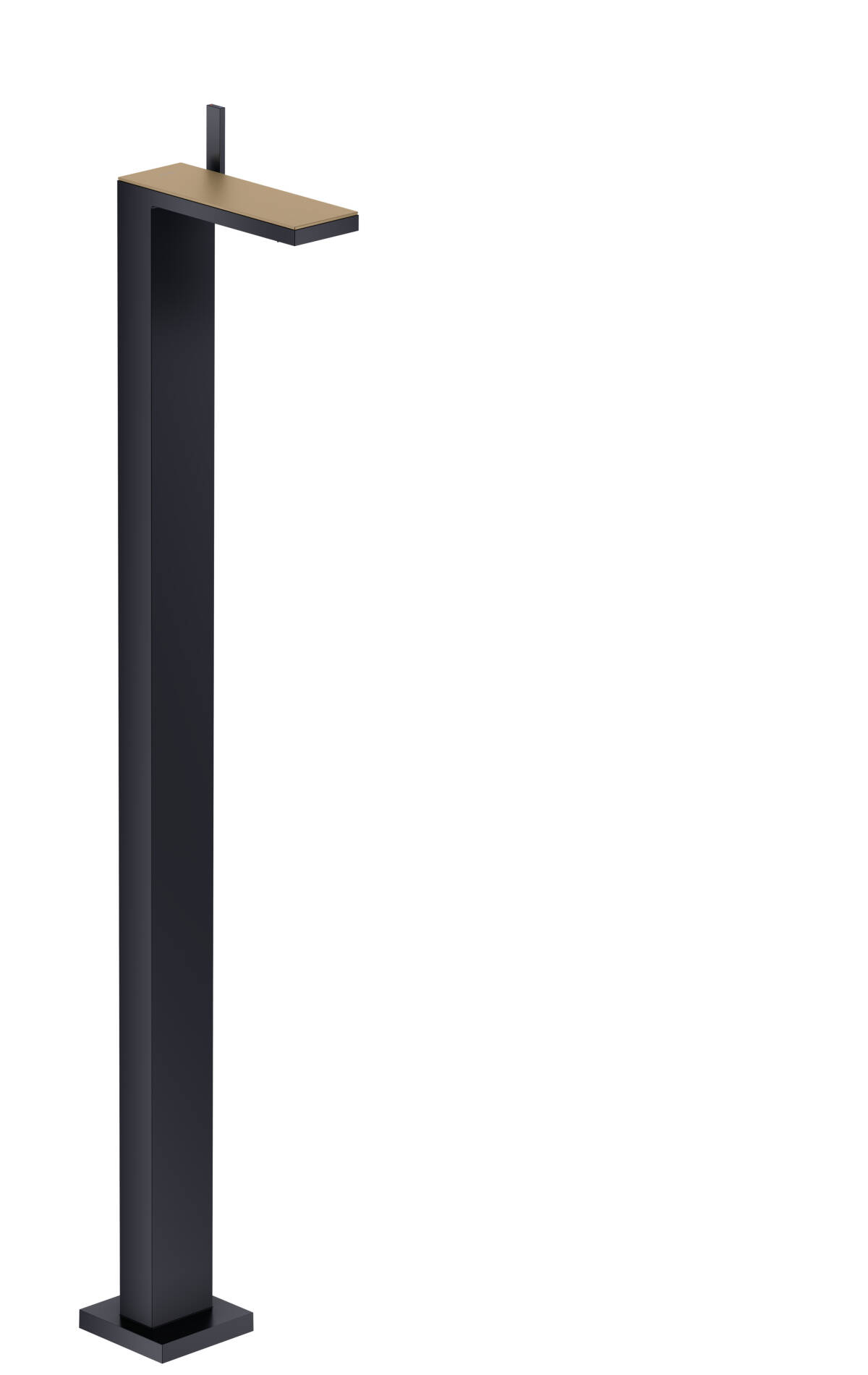 Single lever basin mixer floor-standing with push-open waste set, Satin Black / Brushed Bronze, 47040360