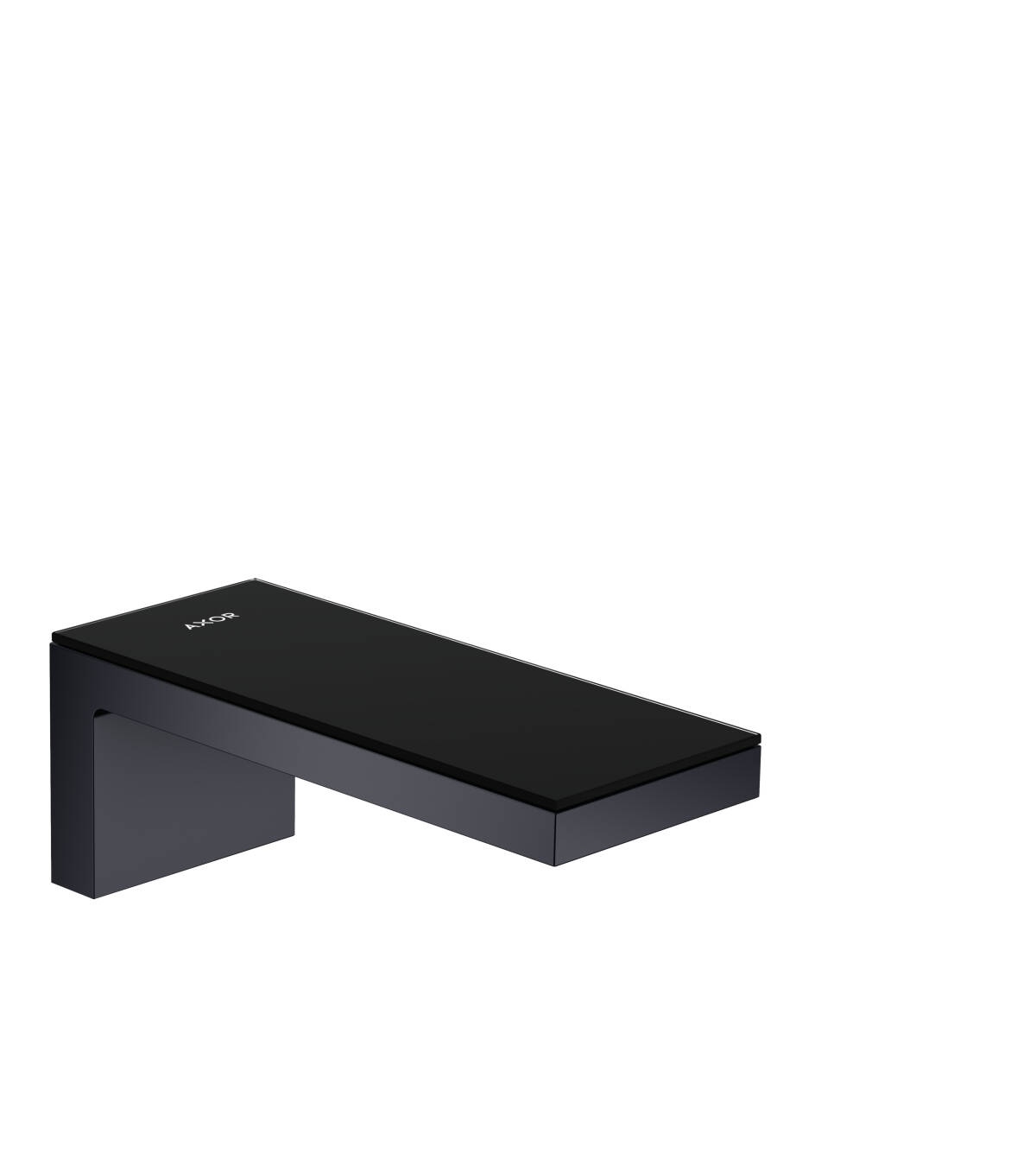 Bath spout, Satin Black/Black Glass, 47410350